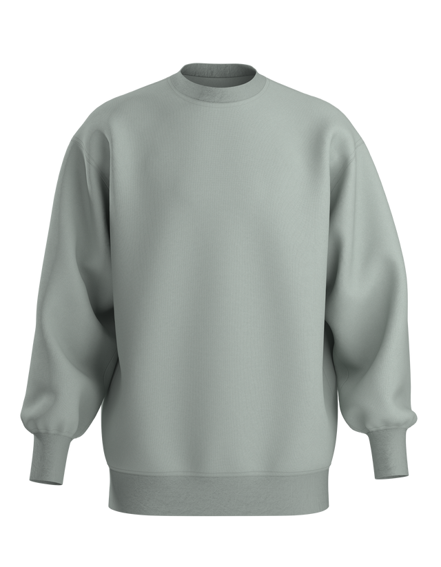 Basico Branco oversized organic cotton crewneck sweatshirt in heavyweight French terry with a relaxed fit and ribbed neckline, cuffs, and hem.