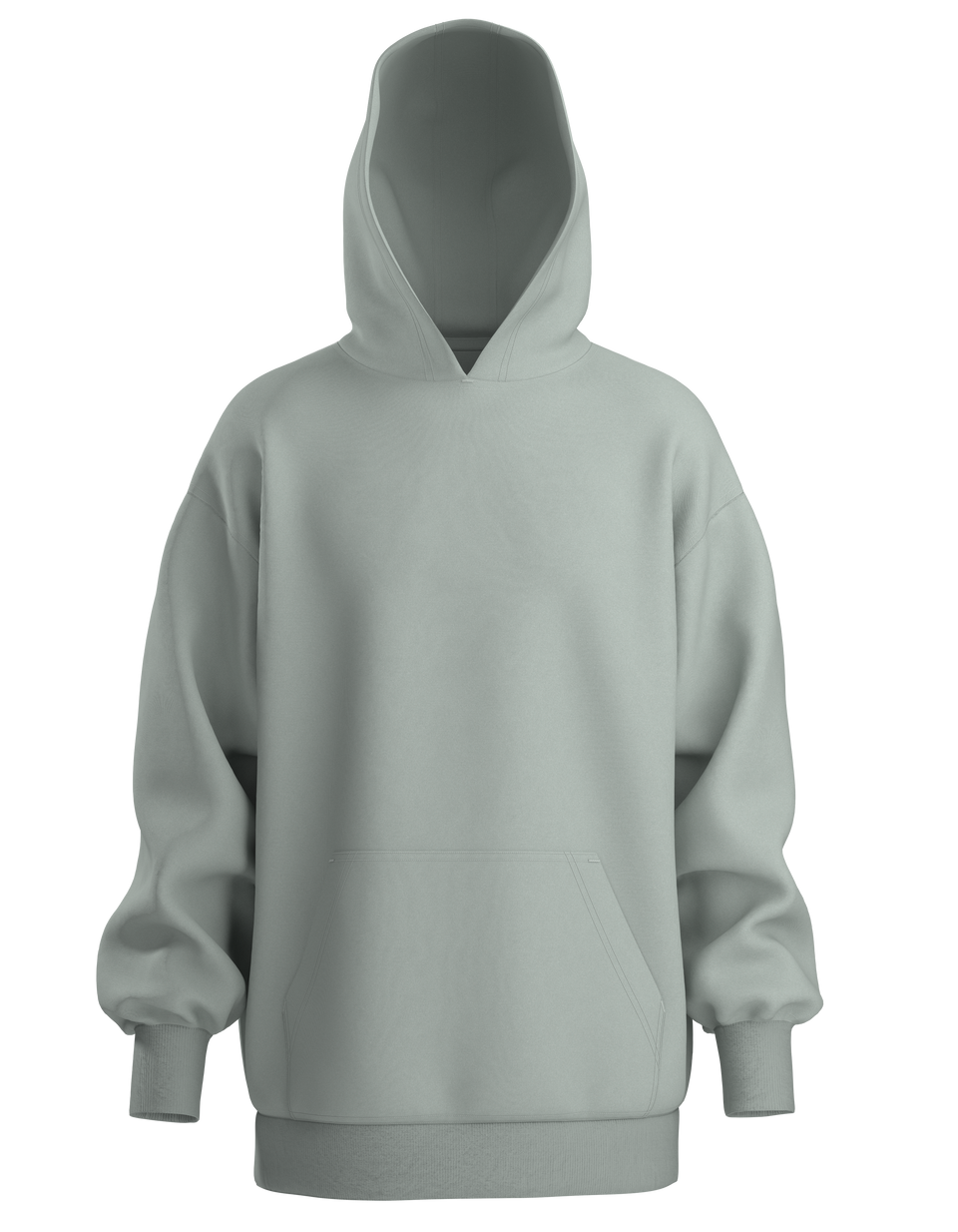 Basico Branco oversized organic cotton hoodie featuring heavyweight fabric, kangaroo pocket, and relaxed unisex fit.